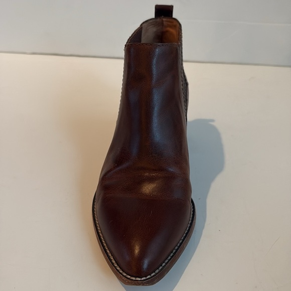 Madewell Bonham bootie ankle cowboy boots brown stacked heel size 7 - Picture 12 of 16